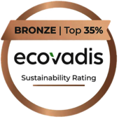 ecovadis Sustainability Rating badge. Bronze Top 35%
